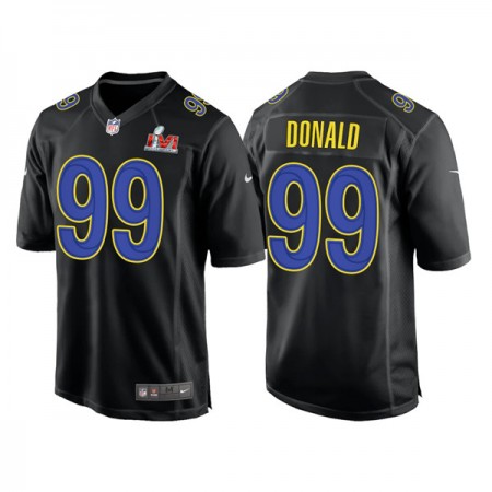 Maillot Los Angeles Rams Aaron Donald 99 Game Noir 2022 Super Bowl LVI - Homme